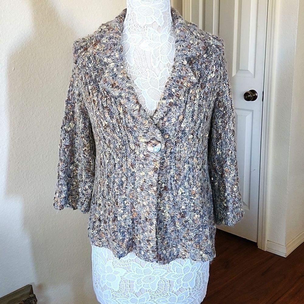 Carole Little Mohair/Alpaca Blend Y2K Grannycore Cabincore Cardigan Size Large